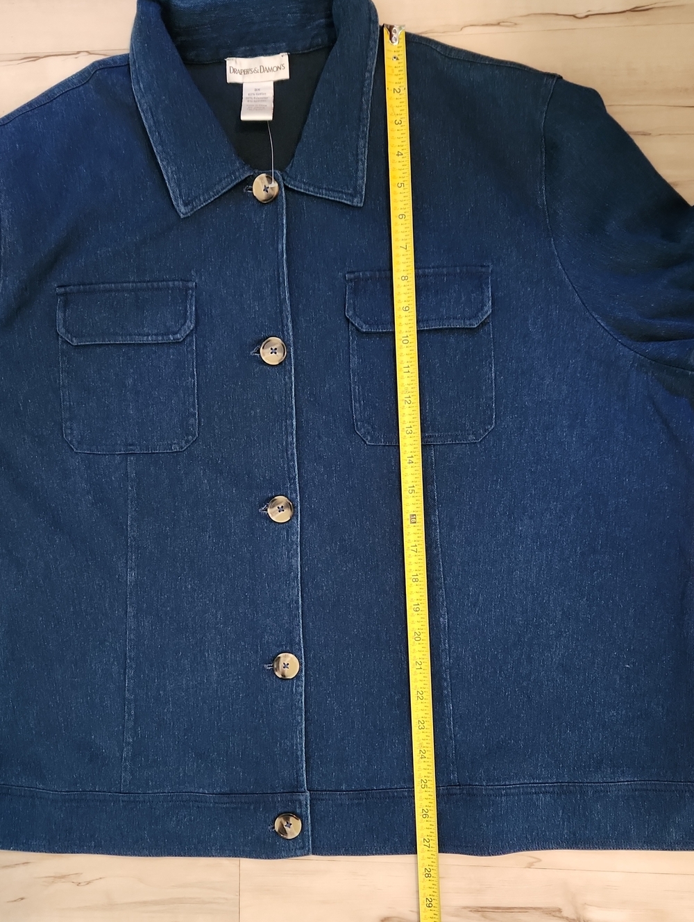 Draper's & Damon's Button Up Stretchy Lightweight Long Sleeve Denim Top Size 3X - Picture 11 of 12